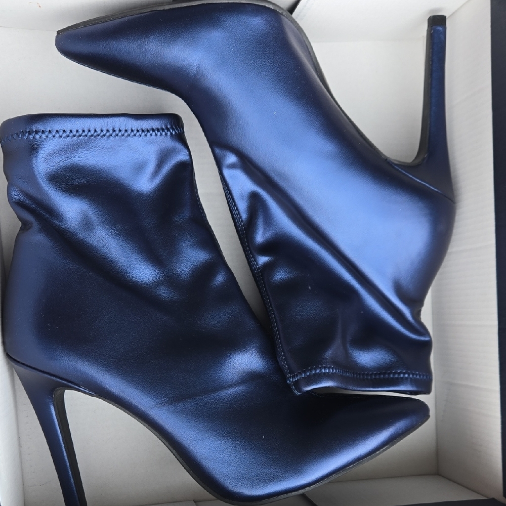 Jessica Simpson Metallic Blue Women's Stiletto Boots